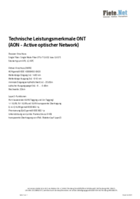 Technisches Datenblatt Netzabschlusspunkt
