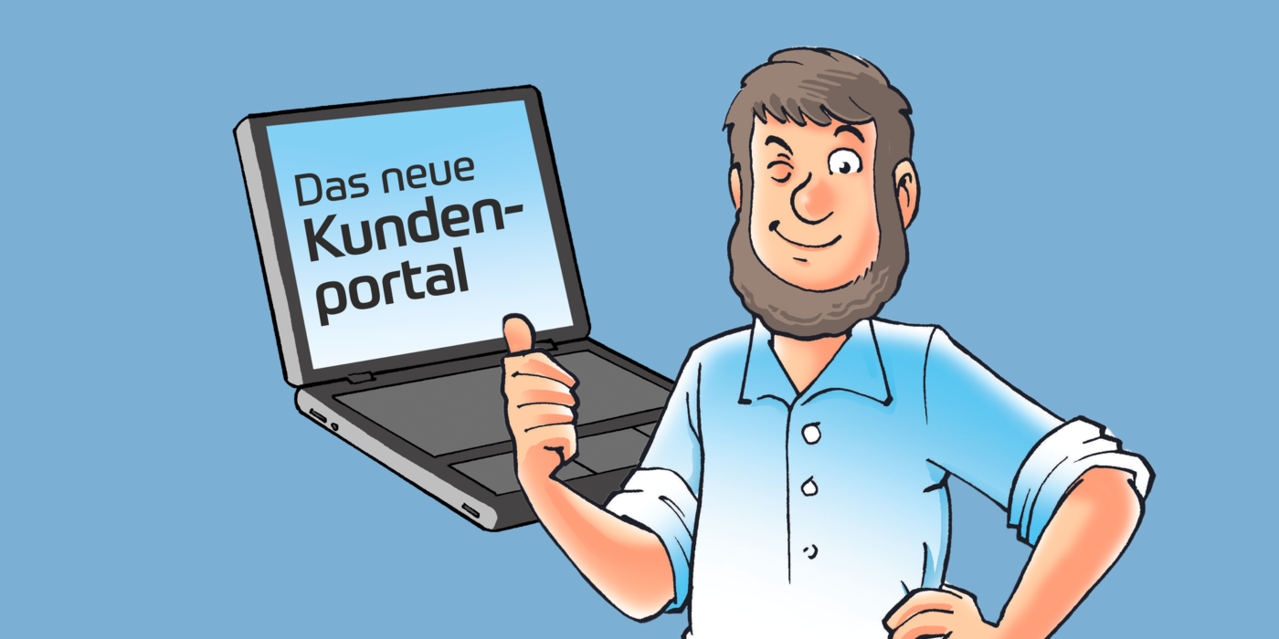 Grafische Darstellung von Fiete mit Laptop